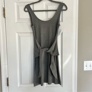 Aerie Grey Ribbed Sleeveless Wrap Dress